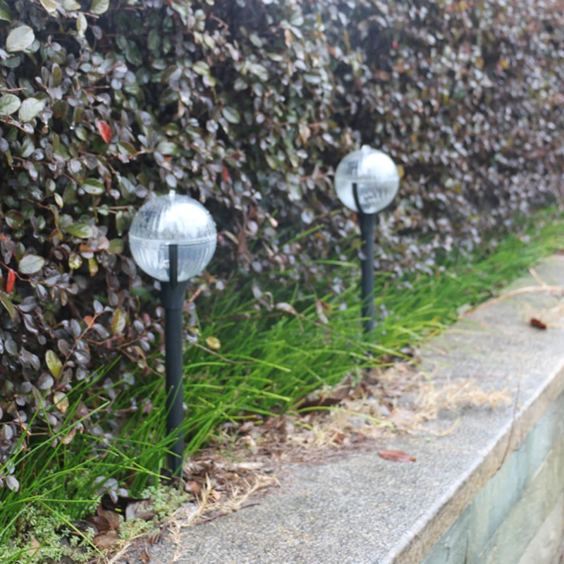 LED Pathway Light Color Changing Solar Ball Stake Light Garden Lamp Decor