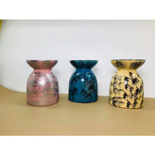 Decorative Marbled Patterned 3'lü Censer Set