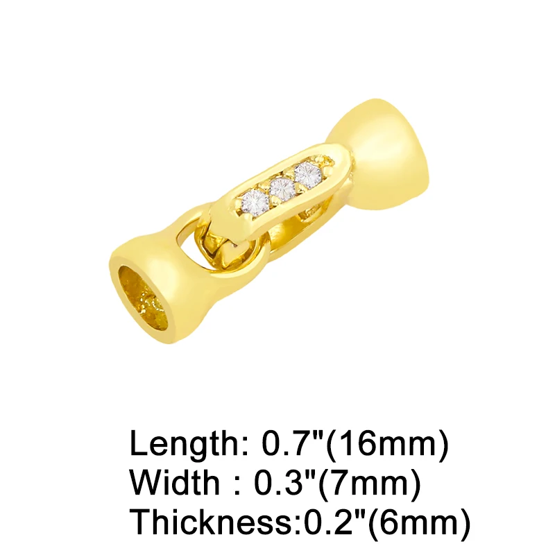 Copper Mini Bracelet Connectors Findings Gold Plated CZ Components for Jewelry Making cnta007