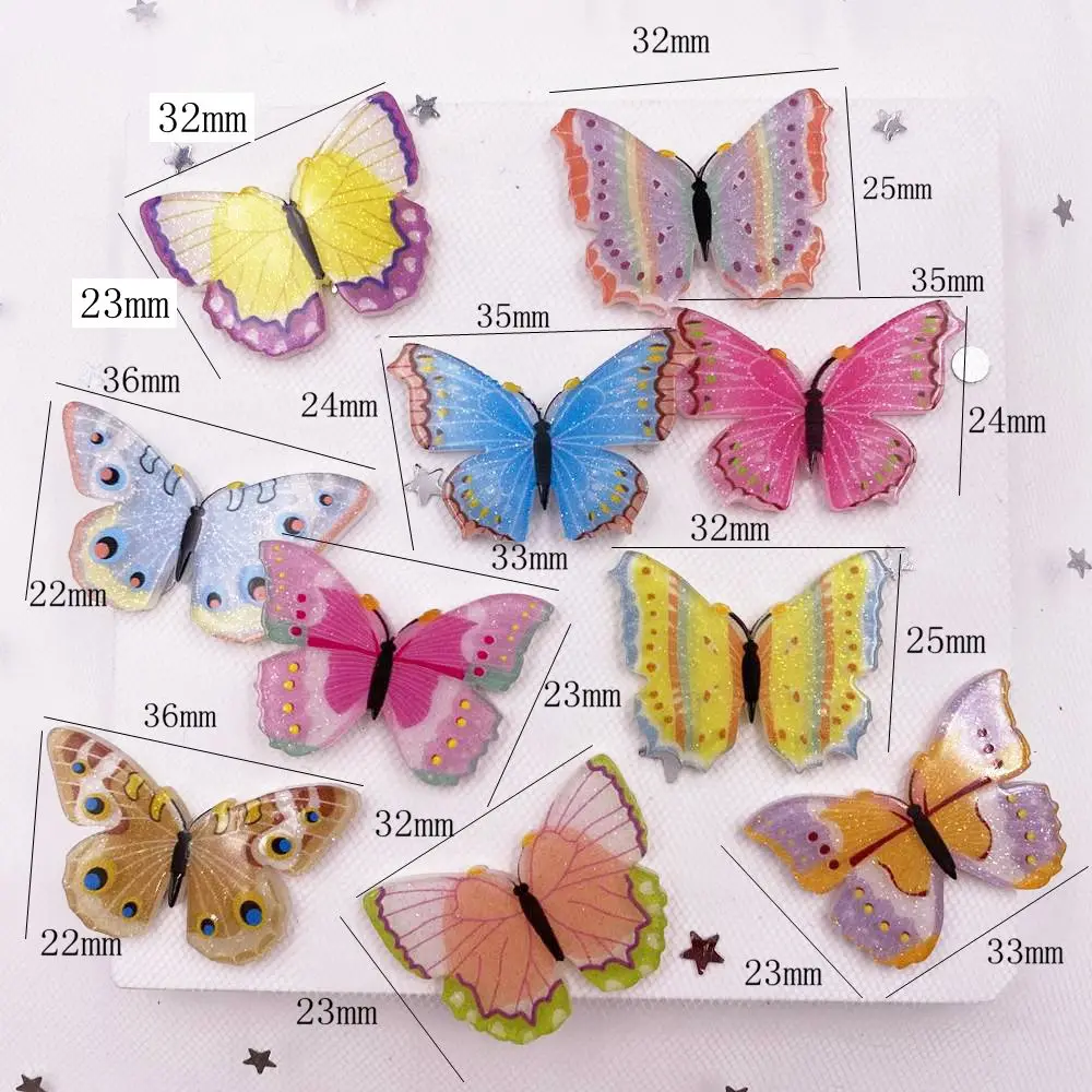 Schöne bunte Schmetterling Flatback Acryl Blatt Miniatur Muster Applikation Haarschmuck DIY Home Decor Scrapbook Craft OG79 – Detail 3