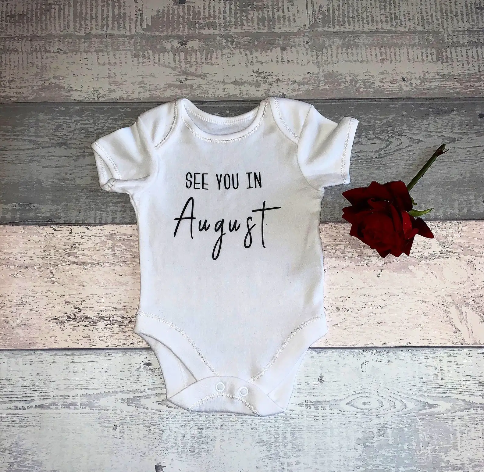 Personalised Baby Vest Pregnancy Announcement Bodysuit Baby Vest Due Date Month Pregnancy Reveal Baby Grow Custom Baby Onesie