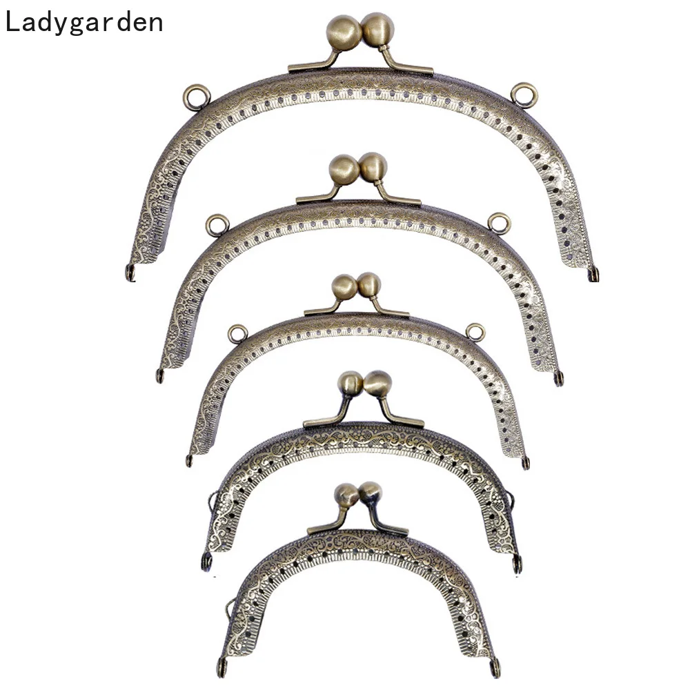 5PCS DIY Metal Frame 8.5/10.5/12.5/16.5/20cm Purse Handle Coin Bags Metal Kiss Clasp Lock Frame Accessories Craft Supplies