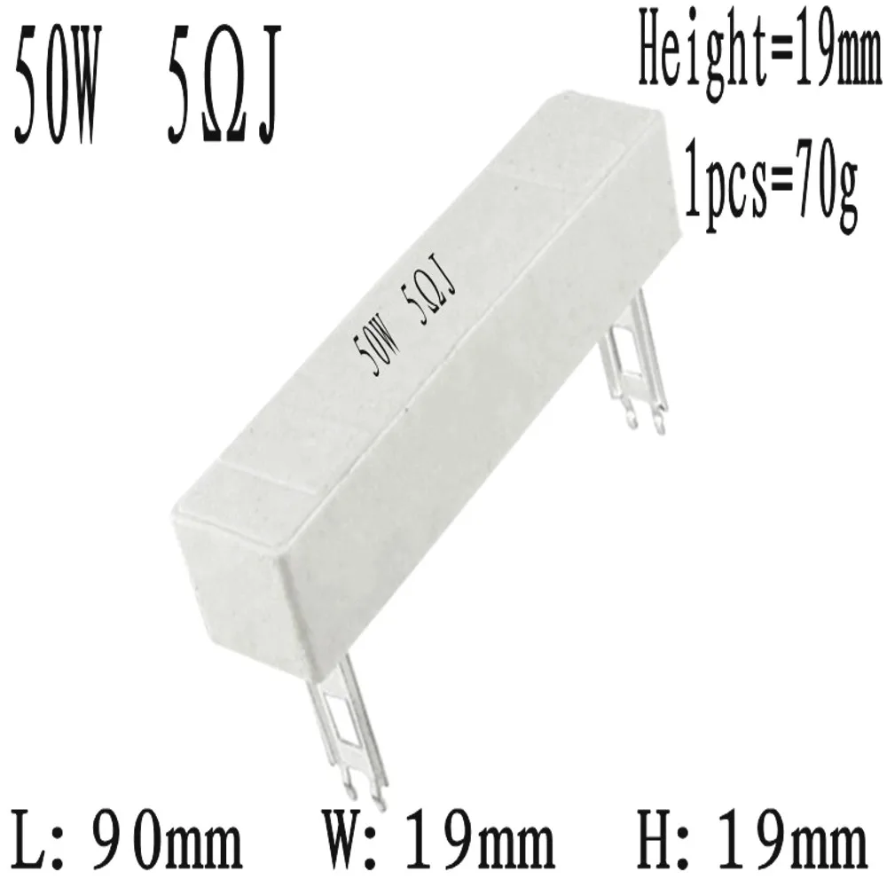 10 Stück 50 W Keramikzement-Hochleistungswiderstand 0,1 ~ 1 K 0,1 0,5 1 1,5 2 2,5 3 4 5 6 8 10 15 20 25 30 50 200 250 300 390 500 Ohm – Detail 11
