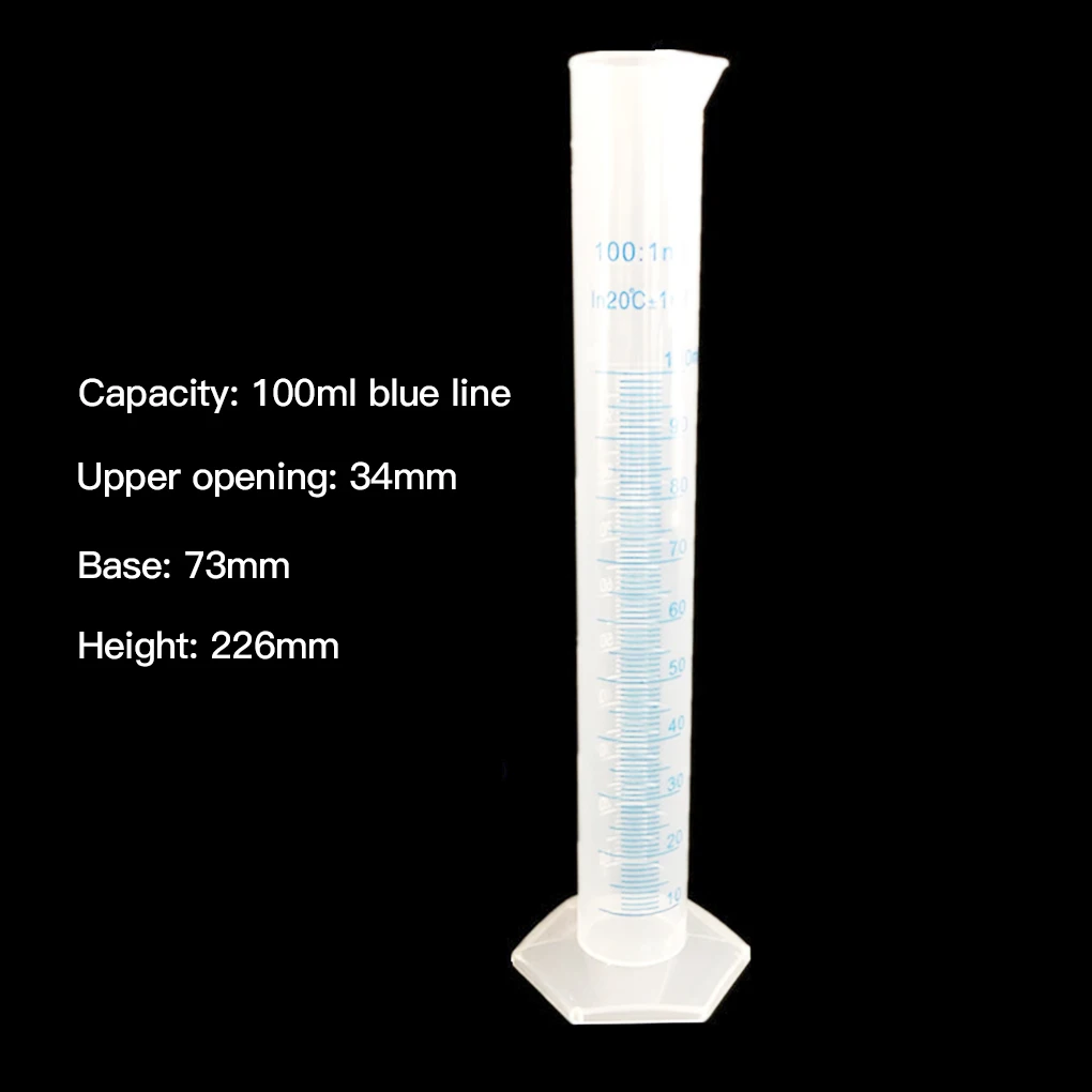 Cilindro graduado de plástico para cocina, laboratorio, prueba de experimentos, medición de agua, tubo de medición, 4 Uds.