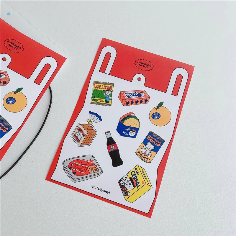 Ins Cartoon Snack Chips Bread Cute Stickers Creative Sealing Paster Mobile Phone Notebook Stationery Diy Decorative Sticker