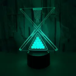 Lâmpada 3d de 7 cores, luz noturna led, sensível ao toque para crianças, com lâmpada para dormir