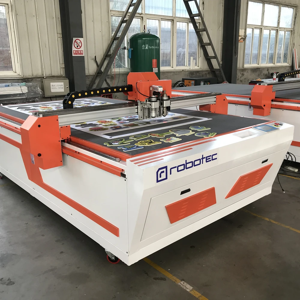 Robotec oscilante faca máquina de corte computador controlado 1625 cnc oscilando tecido pano faca reta