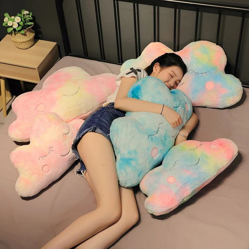 

Nice Stuffed Popular Rainbow Color Cloud Plush Pillow Soft Cushion Cloud Stuffed Plush Toys For Children Baby Pillow Girl Gift