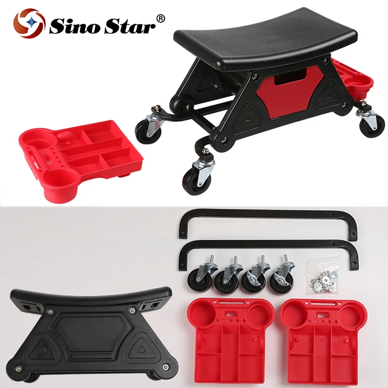 New Design Car Detailing Stool Chair Mobile Rolling Seat Creeper for Mechanics & Detailers/Garage/ Workshop/ Vinyl Wrap