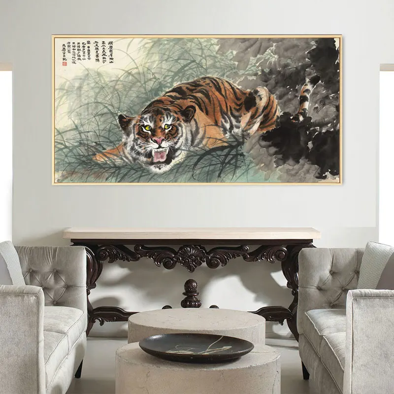 

Oil Painting Picture Art HD Tiger Head2 Wall Decor Painted Wall Art Canvas Printed Living Room Painting Wall Art Pictures