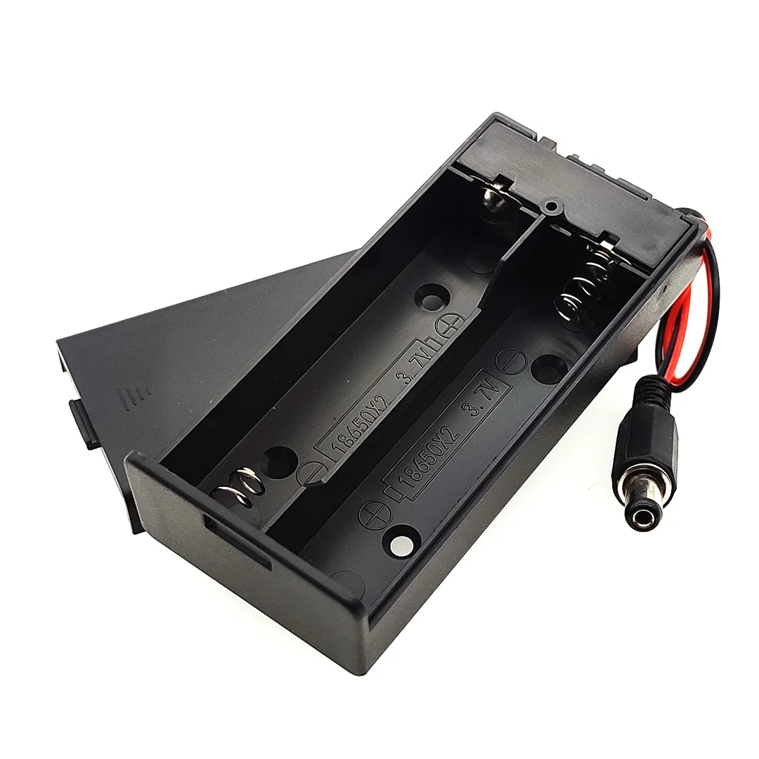 New 18650 Battery Box 7.4v Battery Case Charging Stand With Cover With ON/OFF Switch With 5.5*2.1 DC Head 2 Slots 3.7V