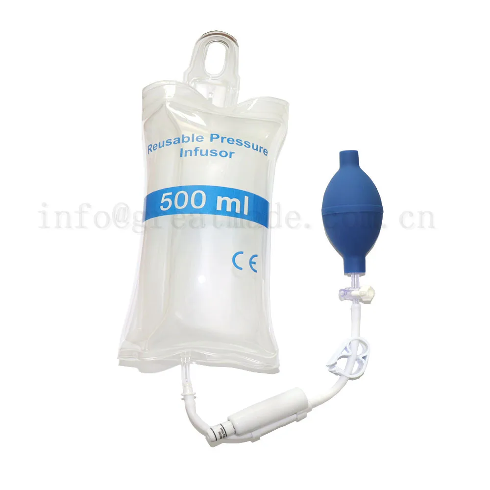 Infusion Pressure Bag with Pressure Display 500ml.for Blood and Fluid Quick Infusion.