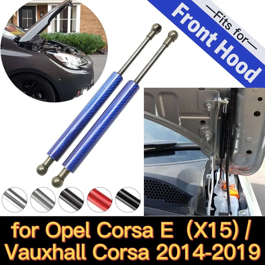 Gas Struts for 2014-2019 Opel Corsa E（X15）/ Vauxhall Corsa Modify Front Hood Bonnet Lift Support Shock Dampers Absorber Prop Rod