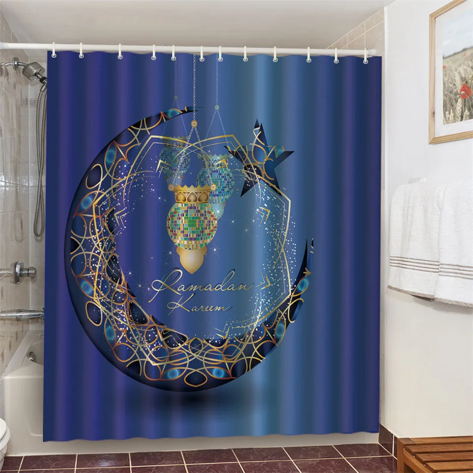 Muslim Shower Curtain Home Design Bath Curtains Bathroom For Bathtub Bathing Cover Waterproof Polyester Fabric with Hooks шторы