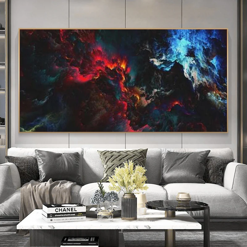 

Cloud Oil Painting Black Red Wall Art Poster Painting Canvas Picture Wall Art for Living Room Decor Home