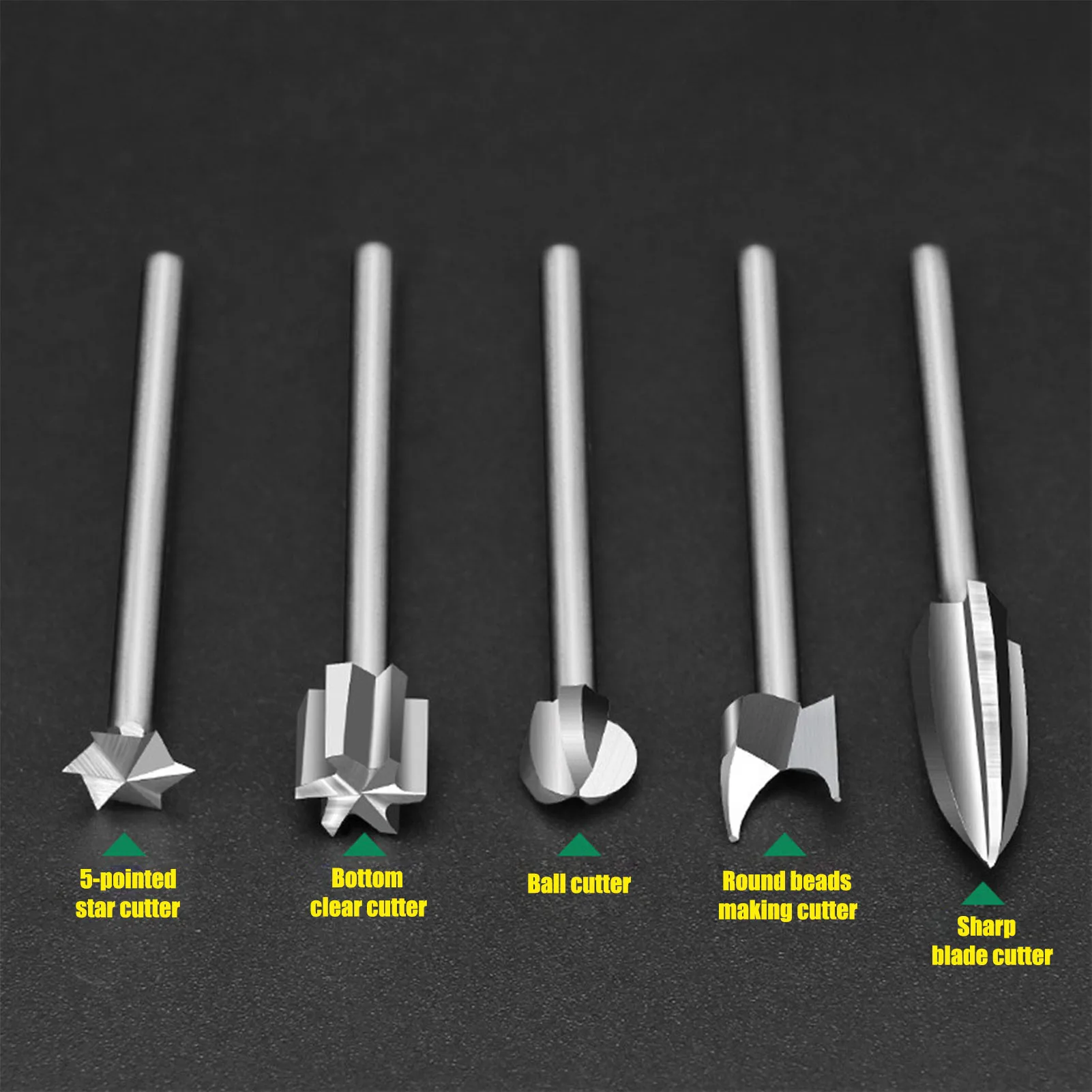 5PCS/SET Wood Engraving Drill Bit Set 3-8mm Milling Cutters Steel Sharp Edges Woodworking Drilling Tools Wood Carving Knives