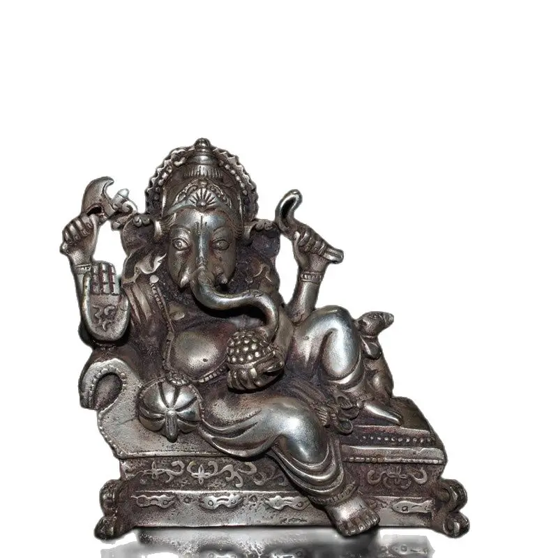 

Chinese Old Craft Seiko Made Tibetan Ginza Elephant Trunk God Of Wealth Statue