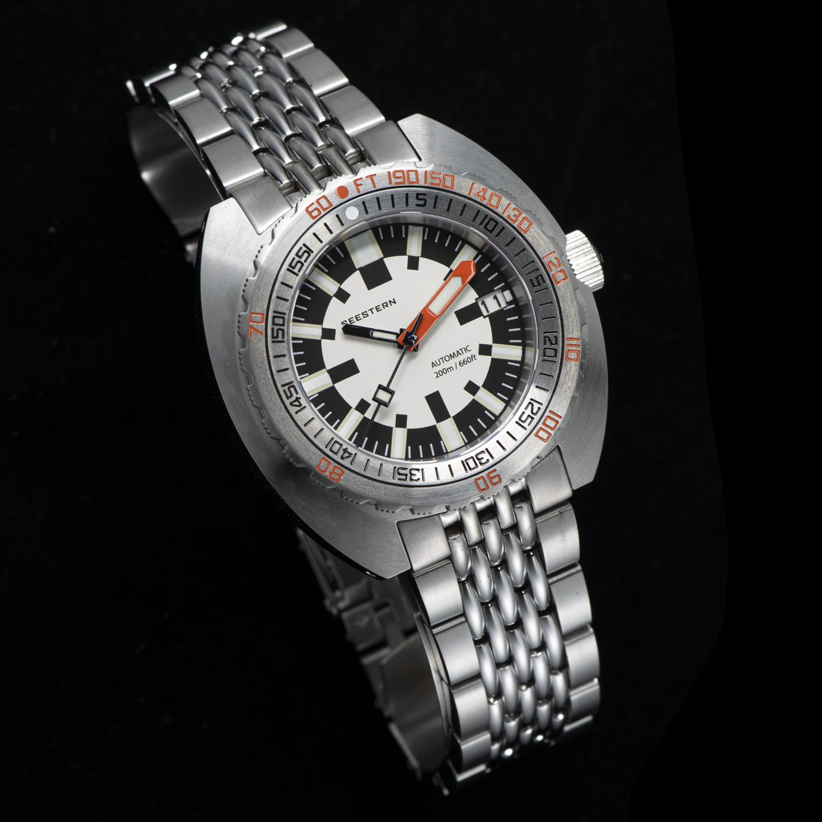 SEESTERN Diver Watch For Men SUB300T Sapphire NH35  Automatic Mechanical Watches 20ATM Waterproof Luminous Wristwatch Army Dial