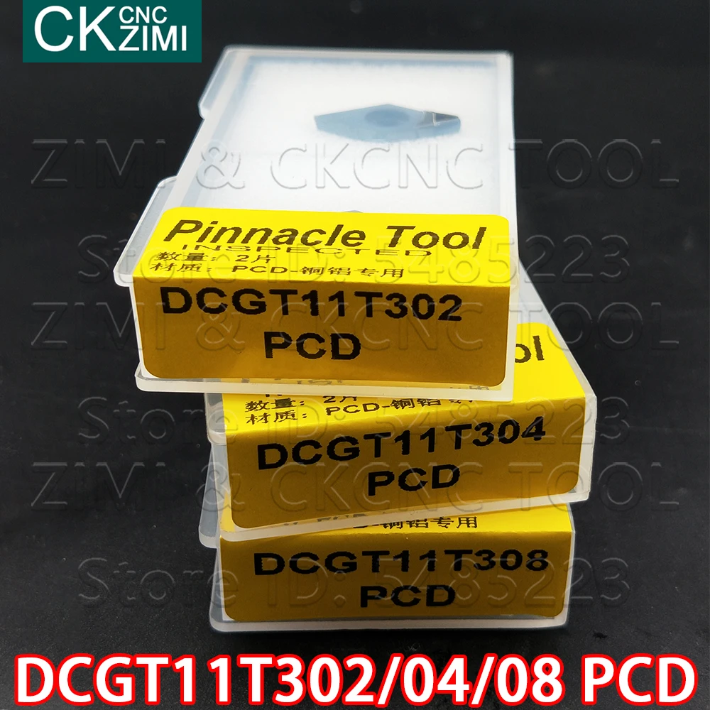 DCGT11T302 PCD DCGT11T304 PCD DCGT11T308 PCDแทรกเพชรใบมีดภายนอกแทรกเครื่องมือDCGTทองแดงอลูมิเนียม