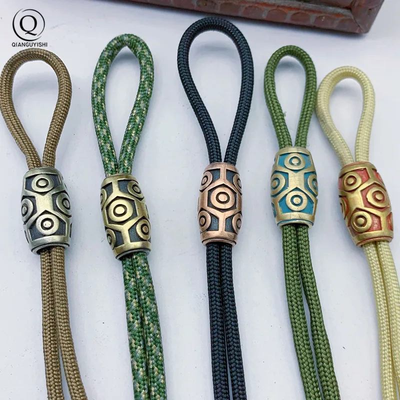 9 EYES Tibet Amulet DZI,Beads Bracelet Necklace DIY Accessory Pure BRASS Fashion Knife Pendant Brass EDC Tool Keychain Jewelry