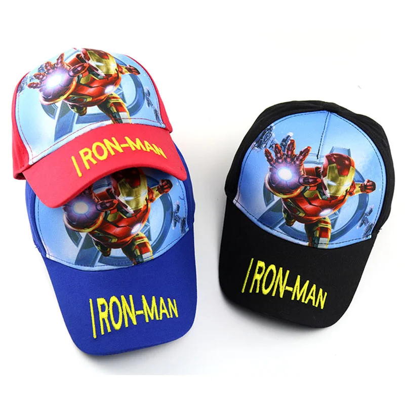 

New Kid Cartoon Printing Hip Hop Steel Man Baseball summer Cap Fashion Girl Boy Universal Sun Hat Adjustable Children cool hats