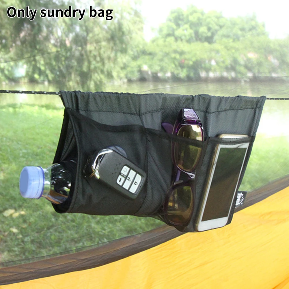 Camping Lightweight Storage Bag Hanging Pouch Portable Foldable Sundries Holder Hammock Organizer Outdoor Sports Mesh Black