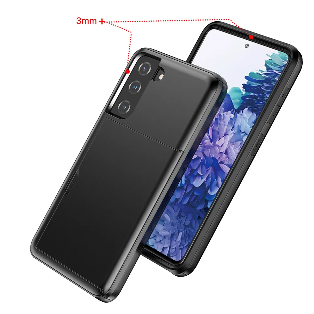 Case For Samsung Galaxy S21 S22 S20 FE S10 S9 Plus Case Armor Slide Card Slots Cover For Samsung Note 20 Ultra 10 9 8 S10E Funda