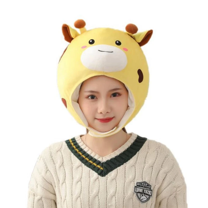 

Kawaii Round Deer Warm Hat Plush Round Headgear Dress Up Cute Cosplay Stylish Cap Doll Parent-child Props Party Costume