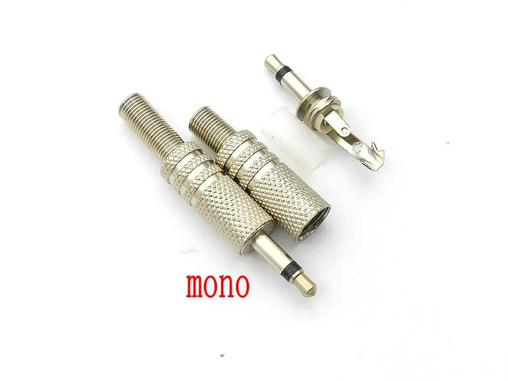 10pcs new 3.5mm mono/Stereo 3 Pole/Stereo 4 Pole Male Solder Metal Connector Plug adapter