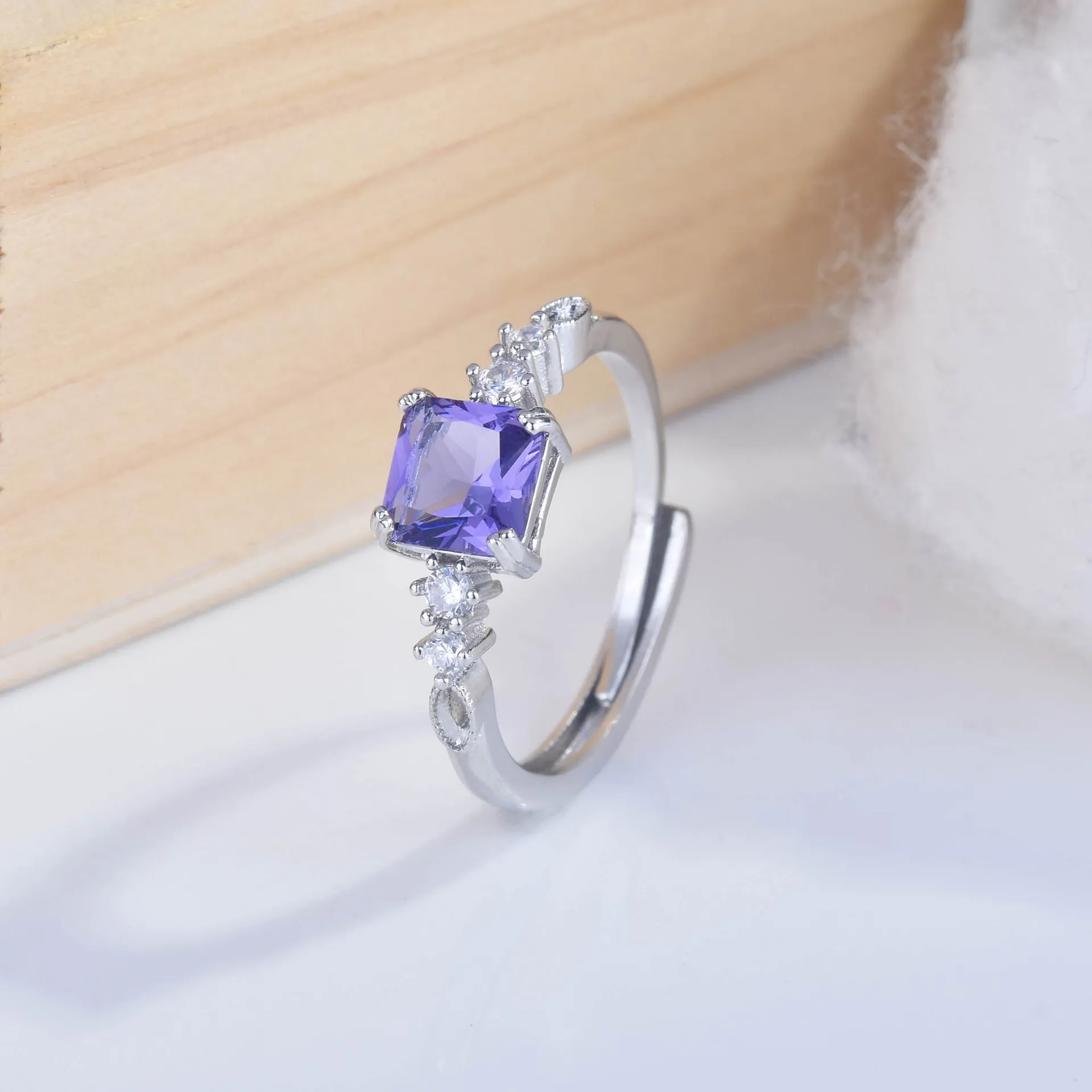 Solid S925 Silver Natural Amethyst Jewellry Ring for Women Anillos De Purple Bizuteria Gemstone DIWENFU Vintage Wedding Rings