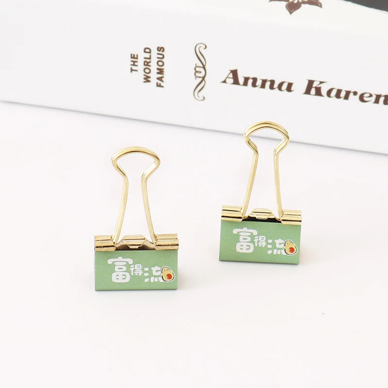 TUTU 6pcs /box Fashion Gold Avocado Season Fruit Binder Clip  Metal Binder Clips Photos Tickets Notes Letter Paper Clip H0327