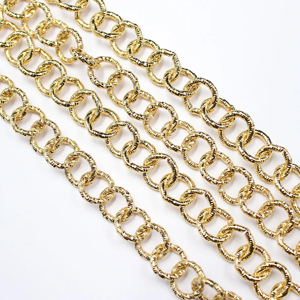 

APDGG 1 Meter 10mm Bezel Set Yellow Gold Plated Copper Fashion Chain Paperclip Neck Chain Pearl Necklace Bracelet Making DIY