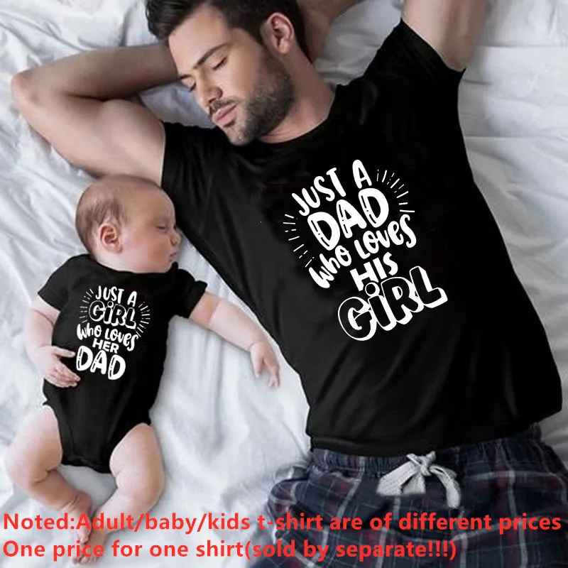 FUNNY  Daddy and Daughter Shirts Dad Girl Family Look Tees Daddy and Me Shirts Daddy and His Girl Summer Family Matching Clothes