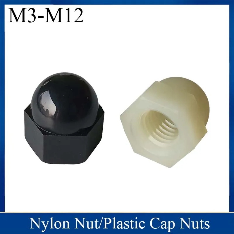 

Nylon Nut RoHS M3 M4 M5 M6 M8 M10 M12 Black And White Plastic Cap Nuts Decorative Acorn Nut