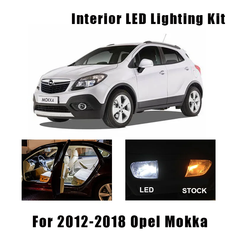 15pcs Canbus White Car LED Interior Light Kit Reading Ceiling Bulbs Fit For 2012-2018 Opel Mokka Vanity Mirror Light Trunk Lamp