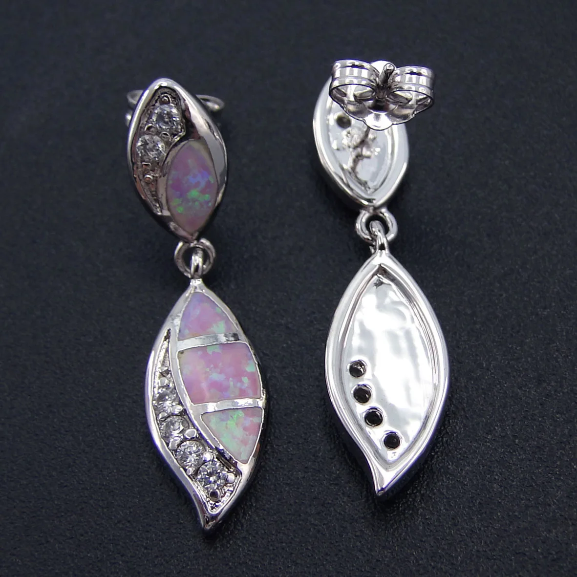 Earrings Of Pink Stone 0pal Fashion Jewelry For Women Pink Gold Silver Multicolored Wedding Earrings