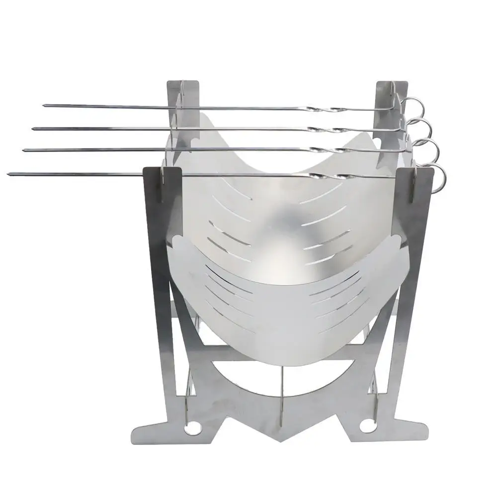 New Snap-in Barbecue Grill Stainless Steel Wood Stove Picnic Incinerator Outdoor BBQ Grilling Sign Kitchen Furnishings