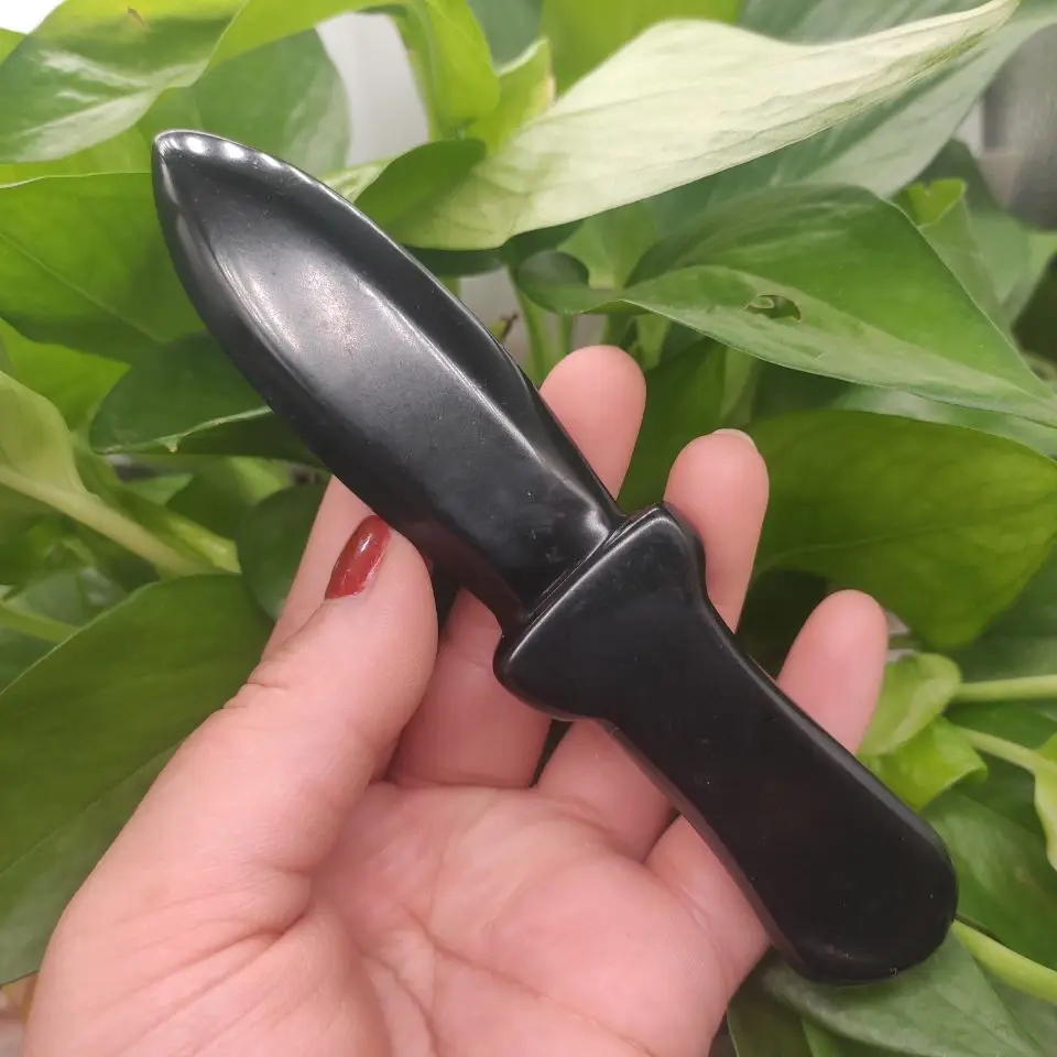 1pcs Natural Quartz Crystal Dagger Hand Carved Crystal Obsidian Knife Crafts Healing Crystal Stone Home Decoration Gifts