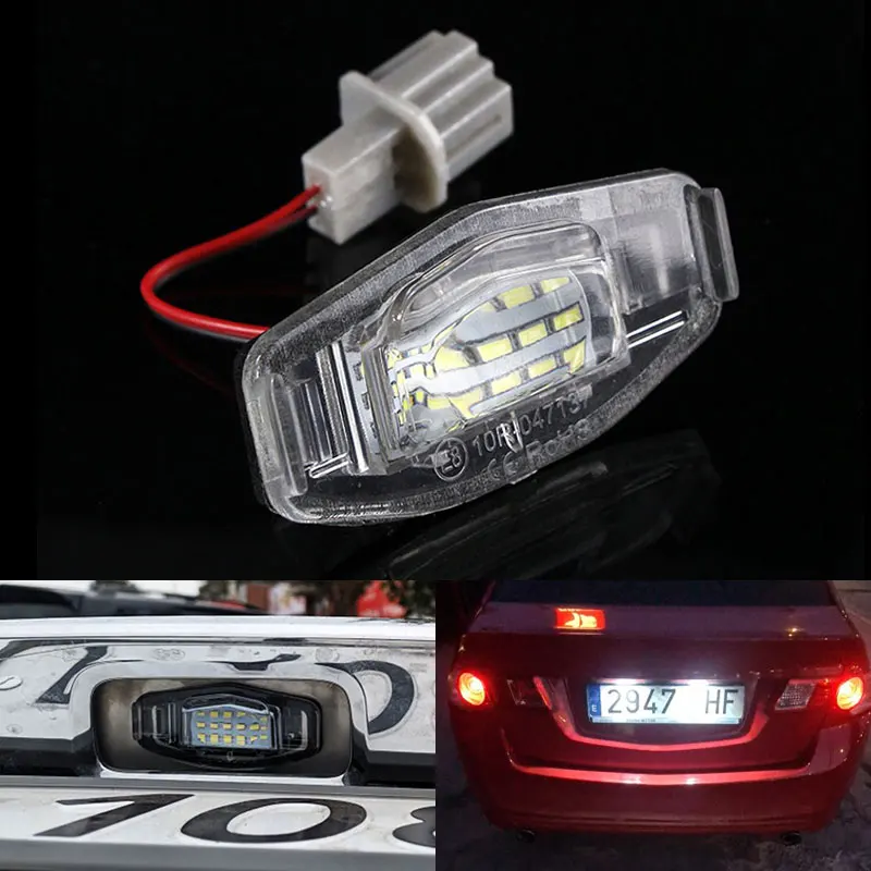 2xFor Honda Civic Sedan Accord Type R EP3 City MK4 Odyssey For Acura RL TL TSX ILX RDX MDX Led License Plate Light Auto Tag Lamp