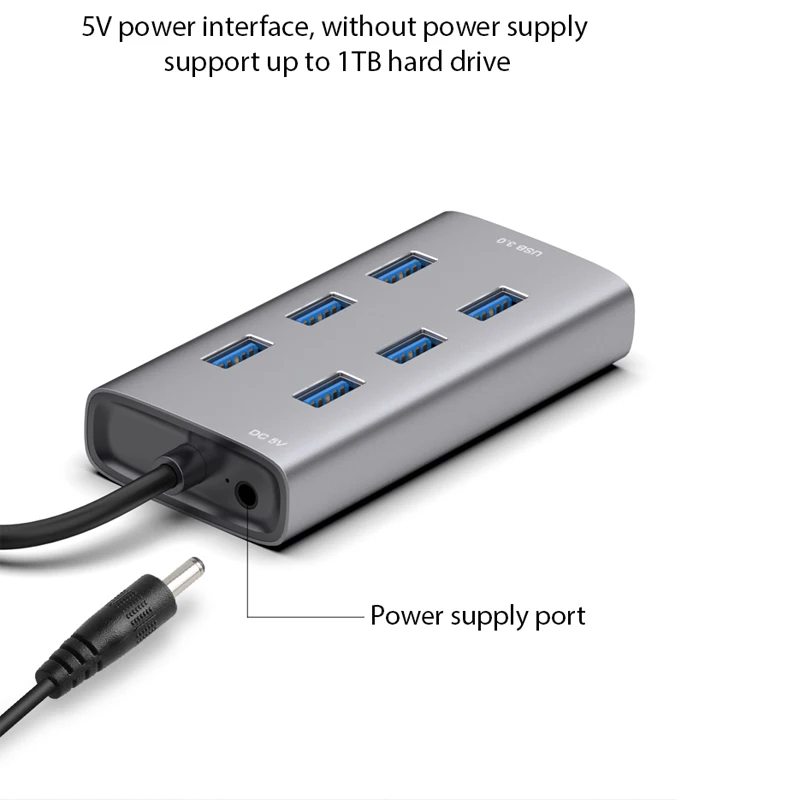 USB 3.0 Hub USB Hub 2.0 USB متعدد المنافذ الفاصل المحور استخدام محول الطاقة 4/7 منفذ متعددة المتوسع 2.0 USB Hub مع التبديل للكمبيوتر