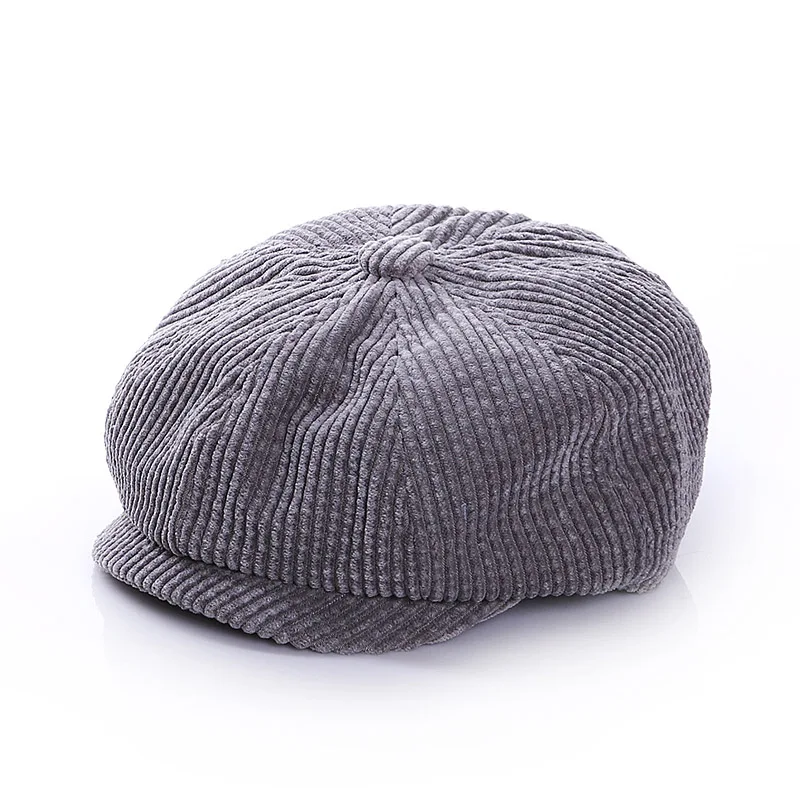 Autumn Winter Children\'s Hat Corduroy Boy Beret Vintage Newsboy Hats Baby Cap Solid Color Toddler Kids Accessories 1-7 Years Old