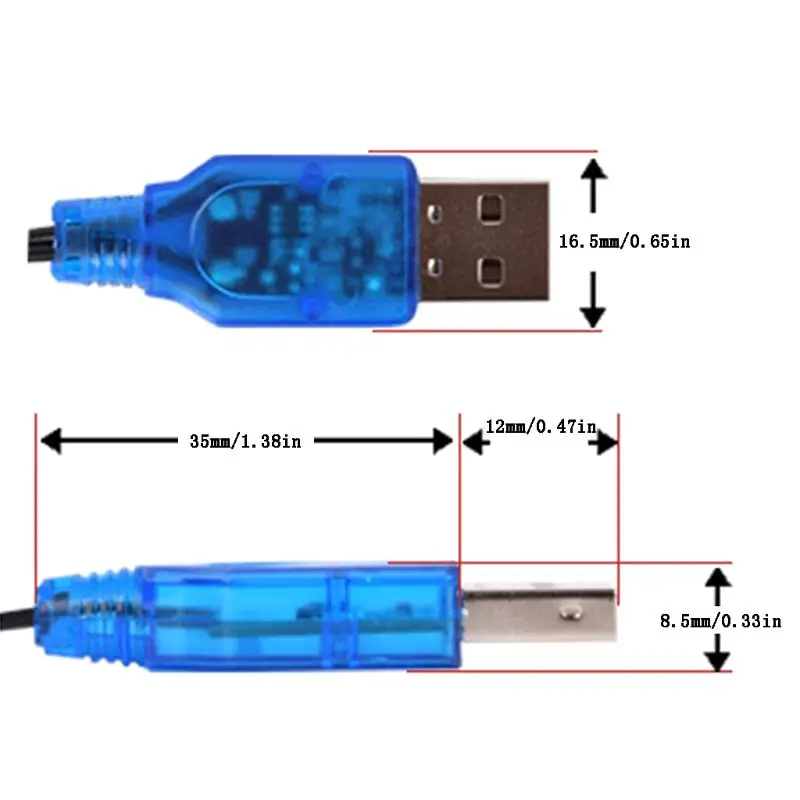 3.7V Battery Charging Units USB Battery Charger For JST-2P reverse Female Plug