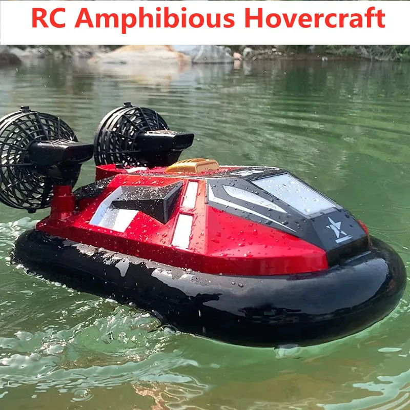 2.4GHZ Remote Control Hovercraft Speed Boat 4CH Ipx4 Waterproof RC Boat Dual Motor 20KM/H  For Kid Boys Model Outdoor Toys