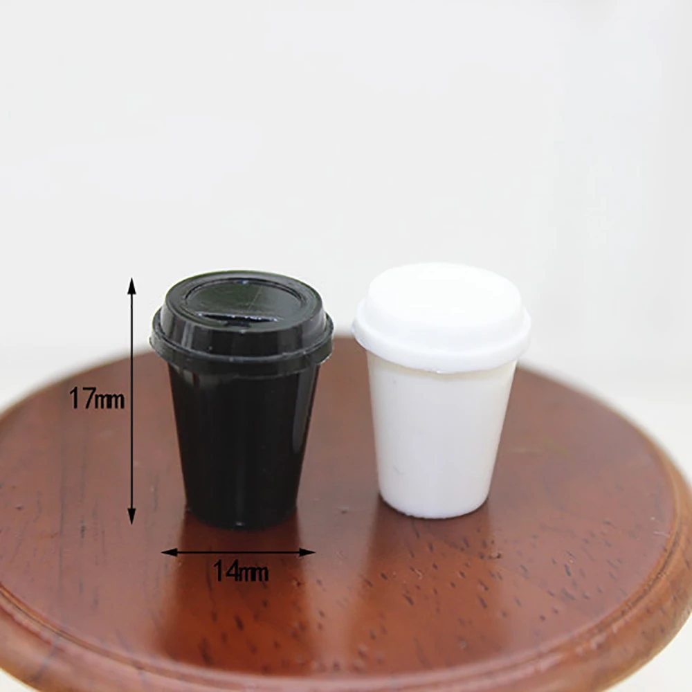 2Pcs 1/12 Dollhouse Miniature Accessories Mini Resin Empty Coffee Cup Simulation Drinks Model for Doll House Decoration ob11