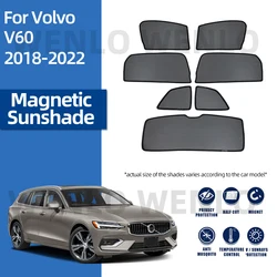 For Volvo V60 2018-2023 Windshield Curtain Magnetic Mesh Glass Sun Visor Window Sunshade No Sag Sunshield With Clip Shade Cover