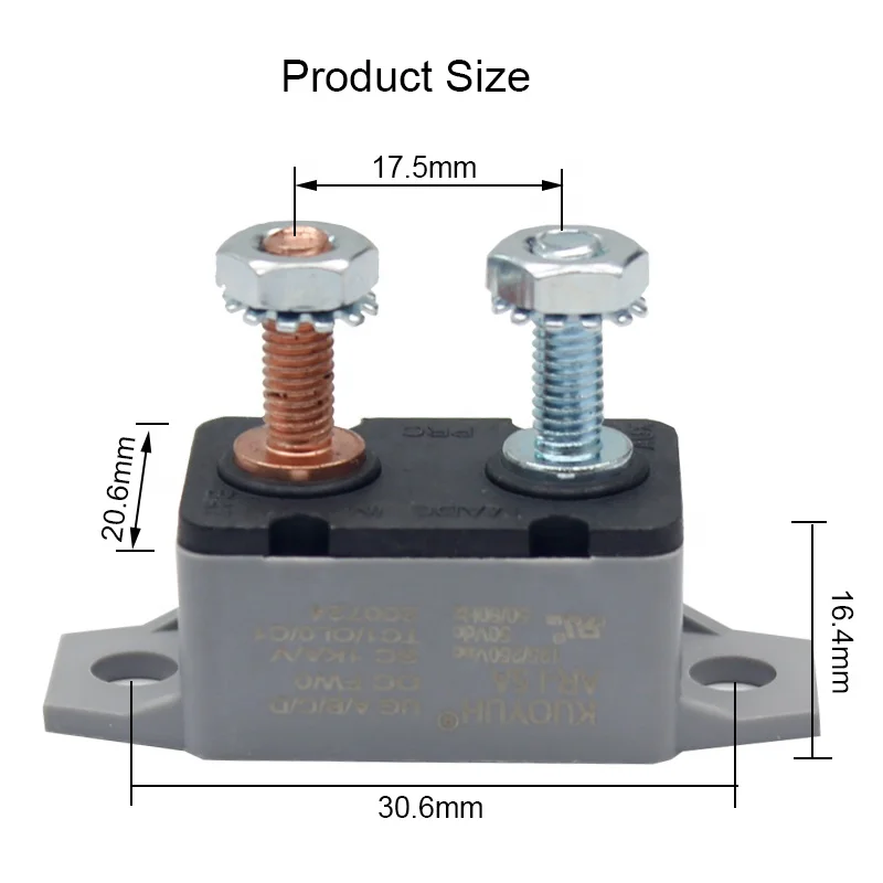 2 PCS  12V 24V DC 15A Automatic Reset Circuit Breaker marine boat MCB automatic reset battery