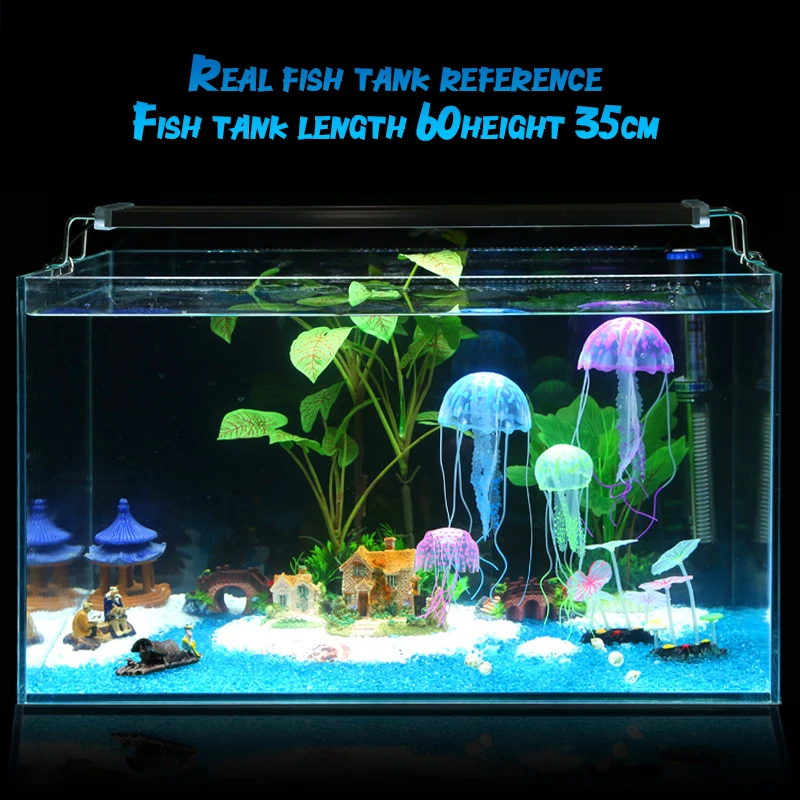 Fish tank simulation jellyfish aquarium landscaping decoration floating fluorescent colorful jellyfish to accompany children toy