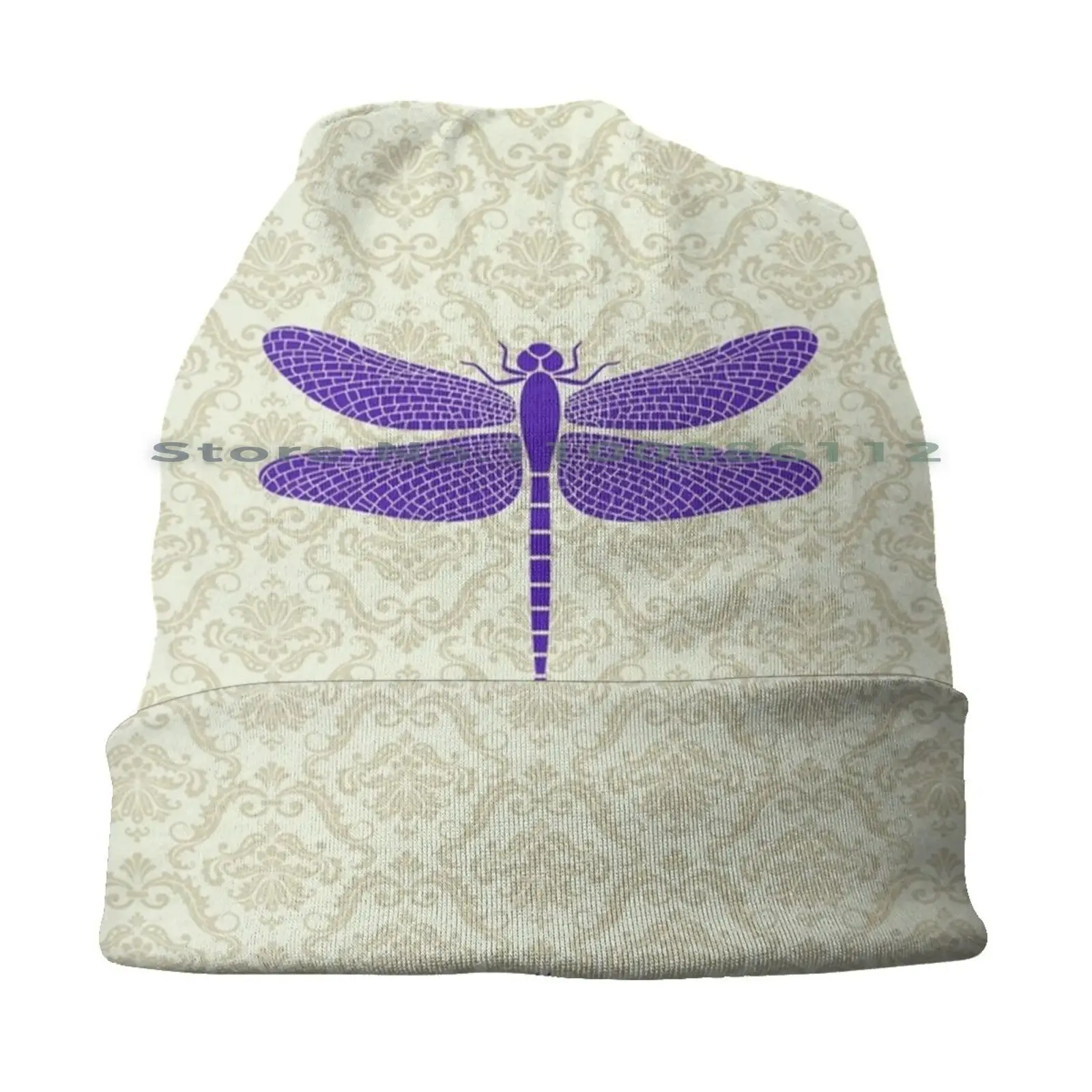 Dragonfly Damask Beanies Knit Hat Magical Fantasy Outlander Sassenach Dragonfly Damask Dinna Fash Scottish Highlander Hygge