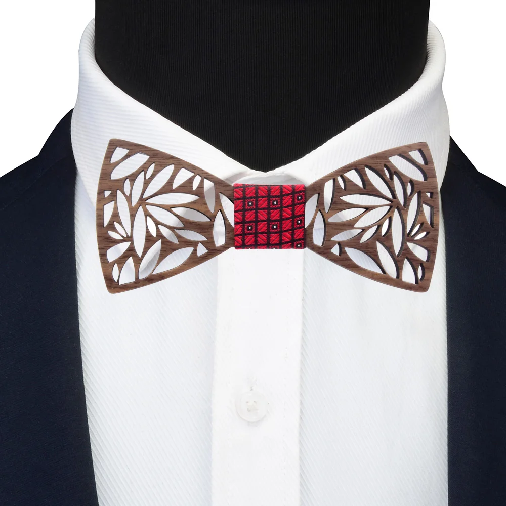 2020 mode Einstellbare Floral Holz Hohlen Geschnitzten Bogen Krawatte Für Mens Hochzeit Dünnes Silk Holz Bowknot Zubehör Krawatten Geschenk