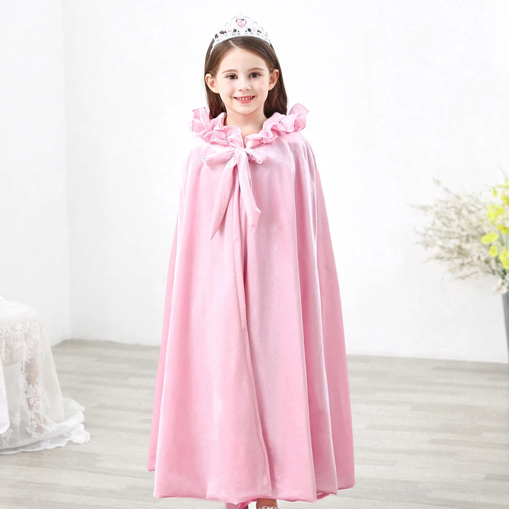 3-10 Years Girls Cloak New Fashion Long Jacket Fancy Fairy Princess Cape Halloween Costume Christmas Birthday Party Kids Clothes